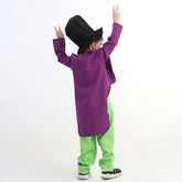 Kids Children Movie Charlie and the Chocolate Factory Willy Wonka Yellow Set Outfits Cosplay Costume Halloween Carnival Suit